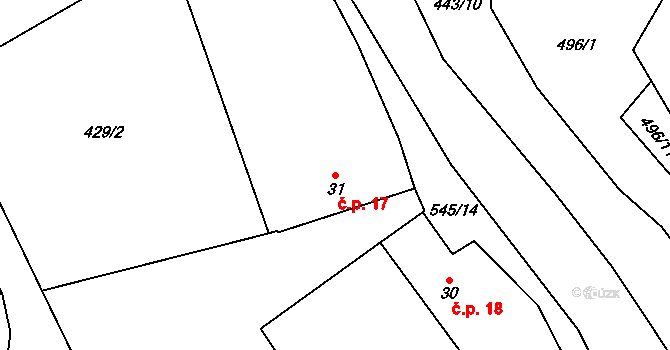 Kobylí Hlava 17, Golčův Jeníkov na parcele st. 31 v KÚ Kobylí Hlava, Katastrální mapa