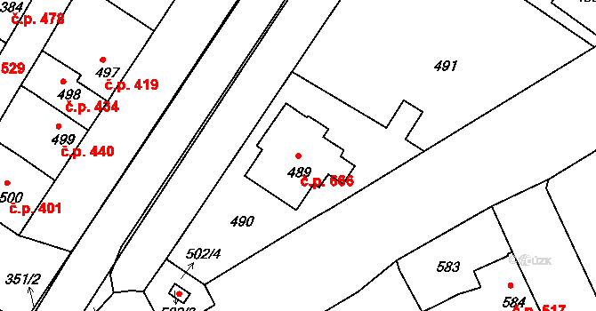 Valtice 666 na parcele st. 489 v KÚ Valtice, Katastrální mapa