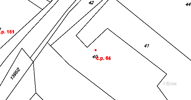 Bělotín 64 na parcele st. 40 v KÚ Bělotín, Katastrální mapa