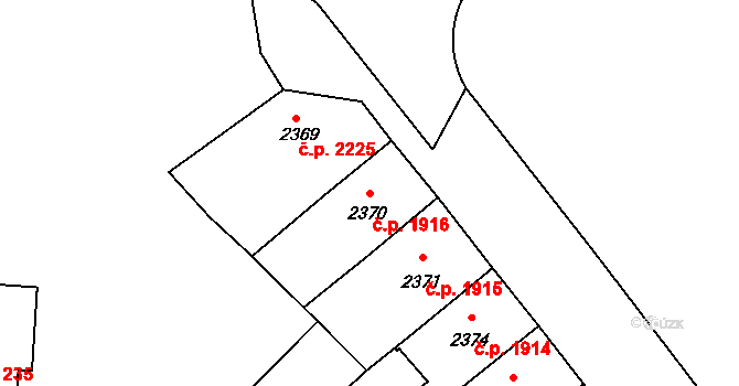 Přerov I-Město 1916, Přerov na parcele st. 2370 v KÚ Přerov, Katastrální mapa