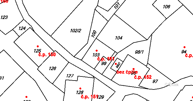 Janovice 161, Rýmařov na parcele st. 103 v KÚ Janušov, Katastrální mapa