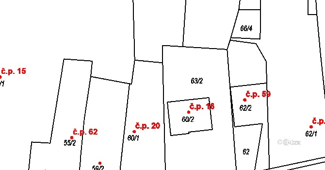 Žlunice 20 na parcele st. 60/1 v KÚ Žlunice, Katastrální mapa