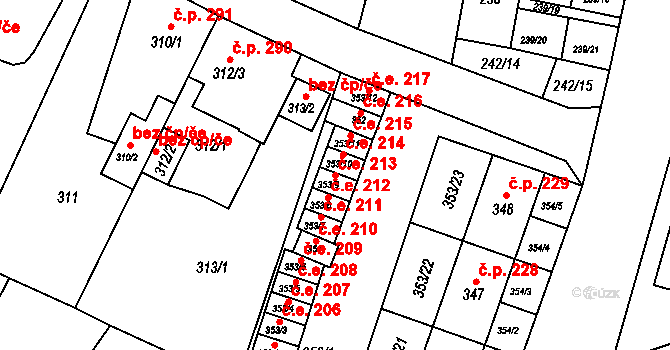 Miřetice u Klášterce nad Ohří 213, Klášterec nad Ohří na parcele st. 353/9 v KÚ Miřetice u Klášterce nad Ohří, Katastrální mapa