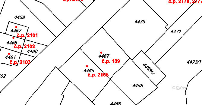 Smíchov 139, Praha na parcele st. 4467 v KÚ Smíchov, Katastrální mapa