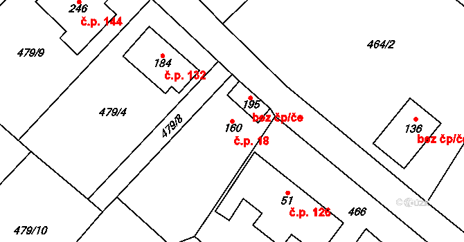 Lipnice 18, Dvůr Králové nad Labem na parcele st. 160 v KÚ Lipnice u Dvora Králové, Katastrální mapa