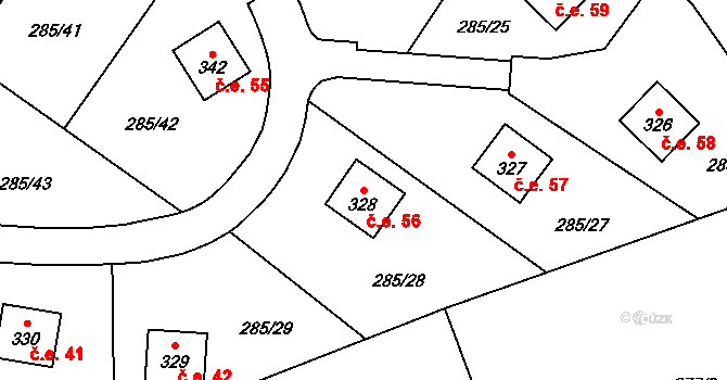 Čistá v Krkonoších 56, Černý Důl na parcele st. 328 v KÚ Čistá v Krkonoších, Katastrální mapa