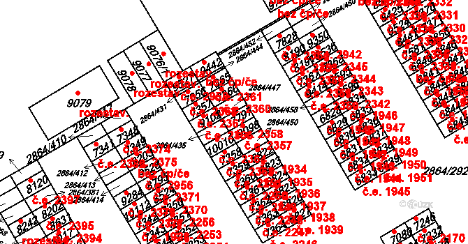 Hodonín 2358 na parcele st. 7797 v KÚ Hodonín, Katastrální mapa