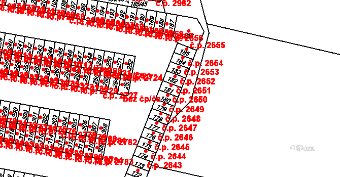 Brníčko 2650, Uničov na parcele st. 181 v KÚ Brníčko, Katastrální mapa