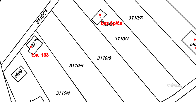 Dvůr Králové nad Labem 84 na parcele st. 3110/6 v KÚ Dvůr Králové nad Labem, Katastrální mapa