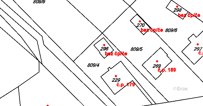 Opatovice 38790424 na parcele st. 296 v KÚ Opatovice u Hranic, Katastrální mapa