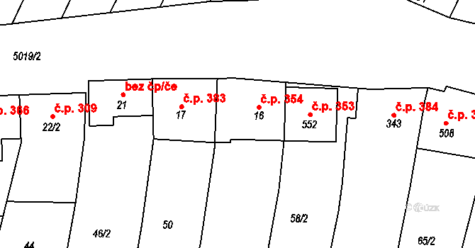 Popovice 41699424 na parcele st. 16 v KÚ Popovice u Uherského Hradiště, Katastrální mapa