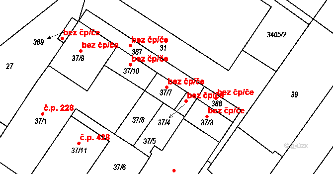 Doubravice nad Svitavou 41786424 na parcele st. 37/7 v KÚ Doubravice nad Svitavou, Katastrální mapa