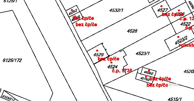 Jirkov 42932424 na parcele st. 4529 v KÚ Jirkov, Katastrální mapa