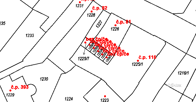 Vysoké Mýto 43580424 na parcele st. 1225/4 v KÚ Vysoké Mýto, Katastrální mapa