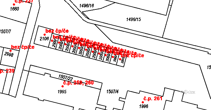 Trutnov 44986424 na parcele st. 2000/9 v KÚ Trutnov, Katastrální mapa