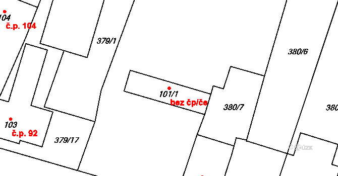 Chomutice 45958424 na parcele st. 101/1 v KÚ Chomutice, Katastrální mapa