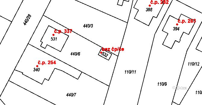 Opatovice nad Labem 49169424 na parcele st. 532 v KÚ Opatovice nad Labem, Katastrální mapa