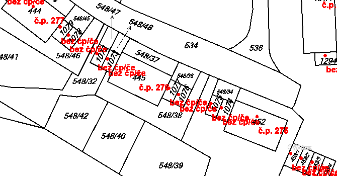 Adamov 617 na parcele st. 1077 v KÚ Adamov, Katastrální mapa