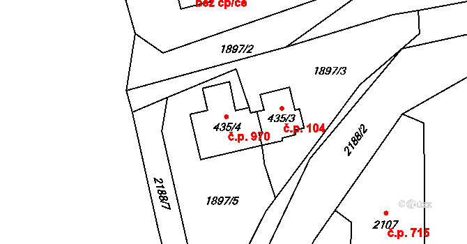 Beroun-Závodí 970, Beroun na parcele st. 435/4 v KÚ Beroun, Katastrální mapa