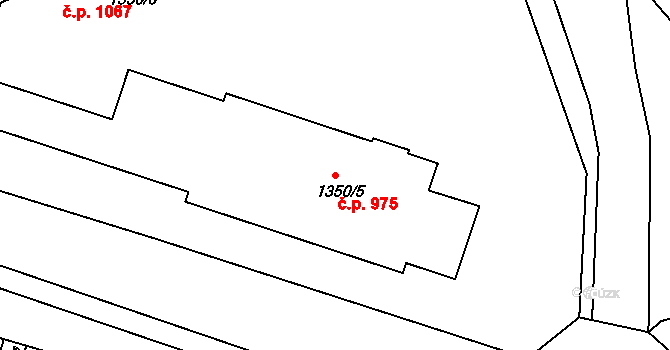 Holešov 975 na parcele st. 1350/5 v KÚ Holešov, Katastrální mapa