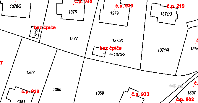 Zubří 115771425 na parcele st. 1375/2 v KÚ Zubří, Katastrální mapa