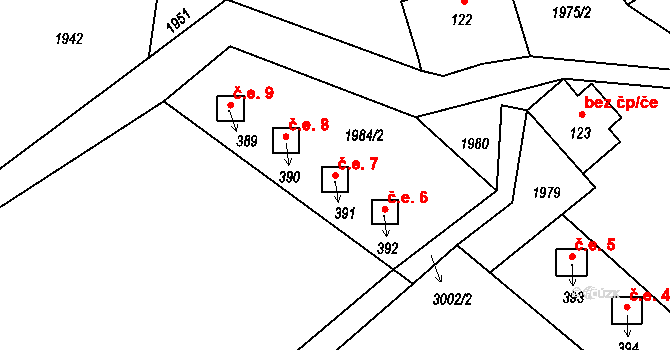 Heřmanice v Podještědí 7, Jablonné v Podještědí na parcele st. 391 v KÚ Heřmanice v Podještědí, Katastrální mapa