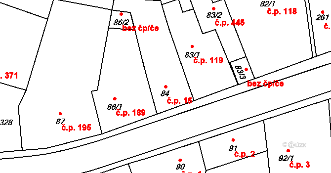 Dašice 15 na parcele st. 84 v KÚ Dašice, Katastrální mapa