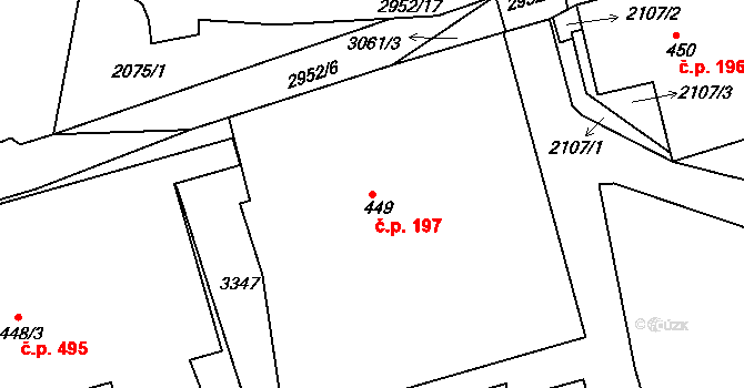 Horní Rokytnice 197, Rokytnice nad Jizerou na parcele st. 449 v KÚ Horní Rokytnice nad Jizerou, Katastrální mapa