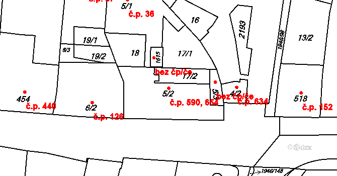 Třebechovice pod Orebem 590,654 na parcele st. 5/2 v KÚ Třebechovice pod Orebem, Katastrální mapa
