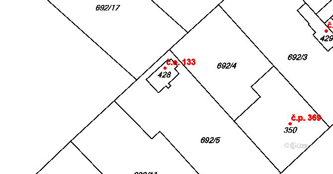 Hrotovice 133, Katastrální mapa
