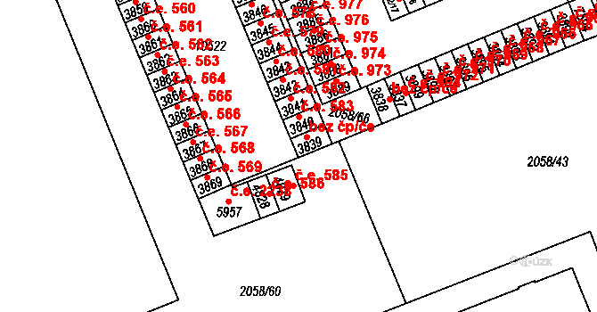 Hodonín 584, Katastrální mapa