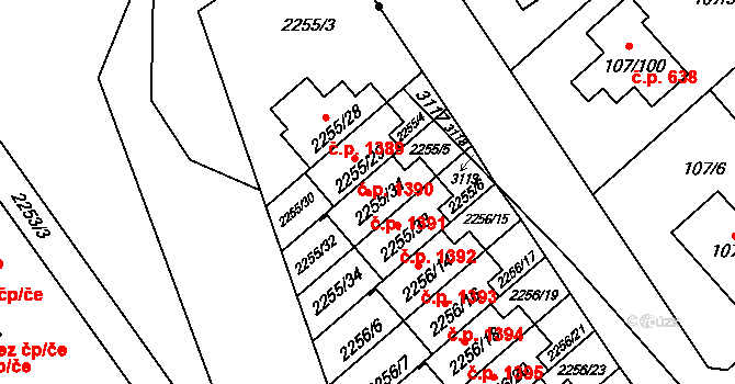 Doubravka 1391, Plzeň na parcele st. 2255/31 v KÚ Doubravka, Katastrální mapa