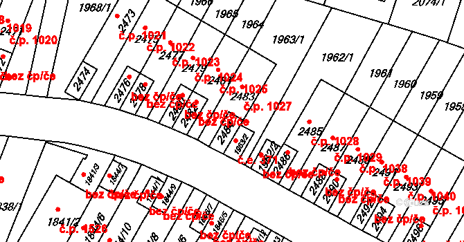 Brno 39475425 na parcele st. 2484 v KÚ Husovice, Katastrální mapa