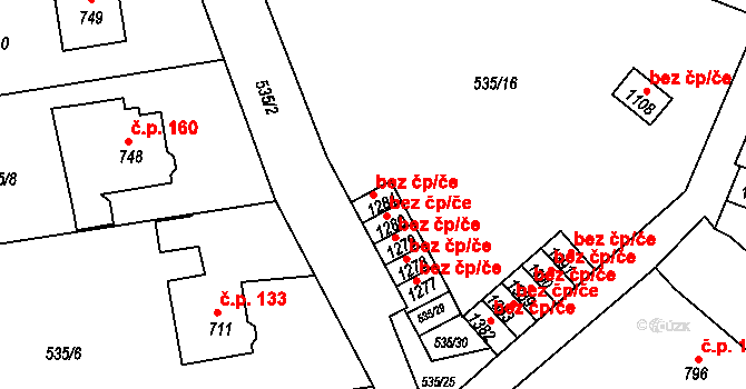 Broumov 40087425 na parcele st. 1281 v KÚ Broumov, Katastrální mapa