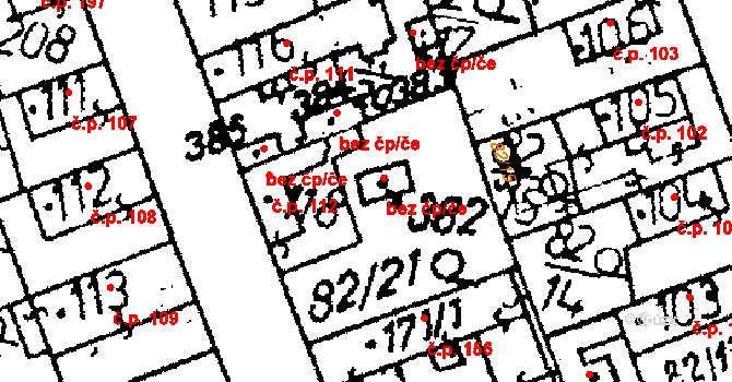Tři Dvory 41227425 na parcele st. 382 v KÚ Tři Dvory, Katastrální mapa