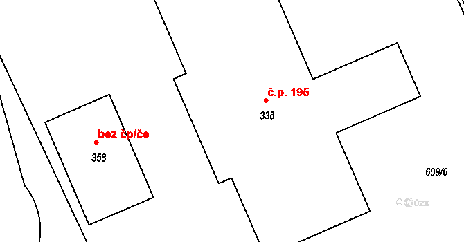 Studenec 41262425 na parcele st. 338 v KÚ Studenec u Třebíče, Katastrální mapa