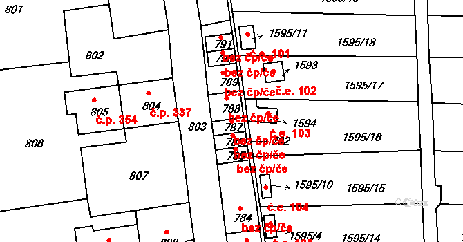 Zákupy 41279425 na parcele st. 787 v KÚ Zákupy, Katastrální mapa