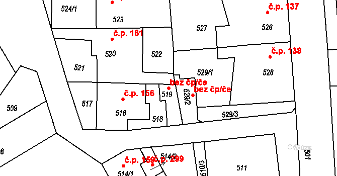 Rudice 41777425 na parcele st. 519 v KÚ Rudice u Blanska, Katastrální mapa