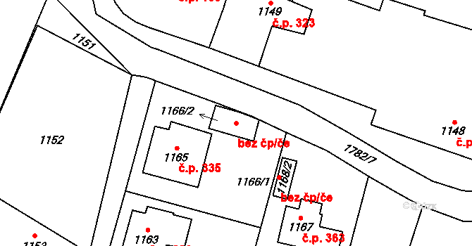 Hodslavice 42228425 na parcele st. 1166/2 v KÚ Hodslavice, Katastrální mapa