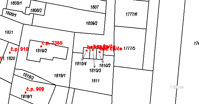 Boskovice 44068425 na parcele st. 1810/2 v KÚ Boskovice, Katastrální mapa