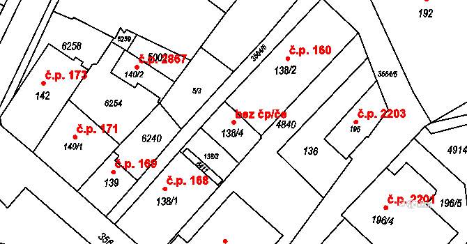 Rožnov pod Radhoštěm 45648425 na parcele st. 138/4 v KÚ Rožnov pod Radhoštěm, Katastrální mapa