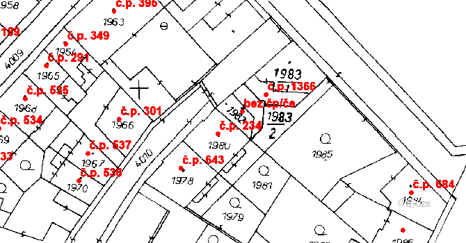 Poděbrady 46296425 na parcele st. 1982 v KÚ Poděbrady, Katastrální mapa