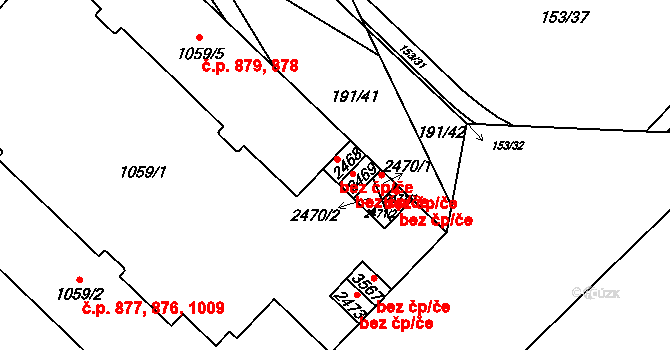 Břeclav 47083425 na parcele st. 2468 v KÚ Břeclav, Katastrální mapa