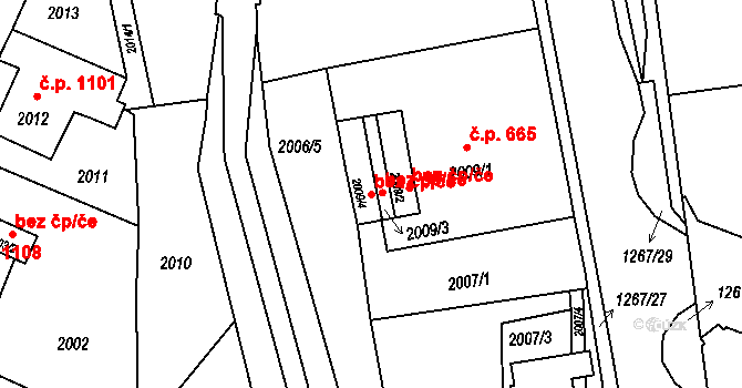 Litoměřice 47604425 na parcele st. 2009/4 v KÚ Litoměřice, Katastrální mapa