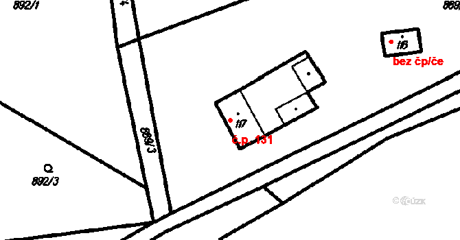 Lopeník 131 na parcele st. 117 v KÚ Lopeník, Katastrální mapa