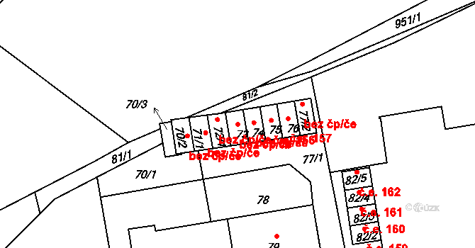 Větrný Jeníkov 49751425 na parcele st. 73 v KÚ Větrný Jeníkov, Katastrální mapa