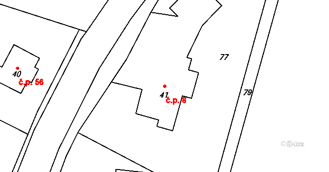 Štědrákova Lhota 8, Ruda nad Moravou na parcele st. 41 v KÚ Štědrákova Lhota, Katastrální mapa