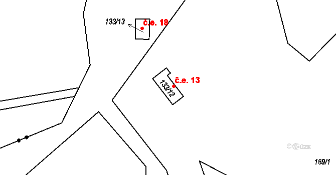 Střapole 13, Bušovice na parcele st. 133/12 v KÚ Střapole, Katastrální mapa