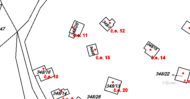 Odlezly 15, Žihle na parcele st. 61 v KÚ Odlezly, Katastrální mapa
