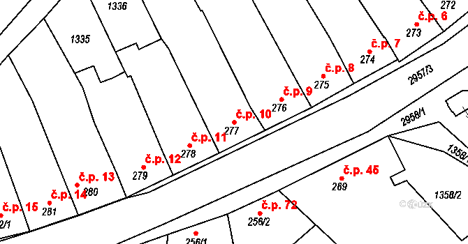 Tovačov II-Annín 10, Tovačov na parcele st. 277 v KÚ Tovačov, Katastrální mapa